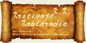 Krstivoje Kaplarović vizit kartica